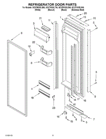 06 - Refrigerator Door parts for Whirlpool Refrigerator GC5THGXLT00 from AppliancePartsPros.com