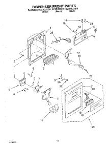 08 - Dispenser Front Parts parts for Whirlpool Refrigerator GC5THGXKT01 from AppliancePartsPros.com