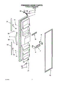 07 - Freezer Door parts for Whirlpool Refrigerator ED0GTQXKQ00 from AppliancePartsPros.com