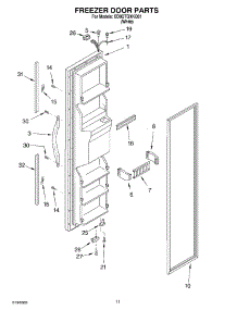 07 - Freezer Door parts for Whirlpool Refrigerator ED0GTQXKQ01 from AppliancePartsPros.com