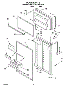 02 - Door Parts parts for Whirlpool Refrigerator ET8MHEXRQ00 from AppliancePartsPros.com