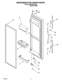 06 - Refrigerator Door Parts parts for Whirlpool Refrigerator GD5YHAXNL02 from AppliancePartsPros.com