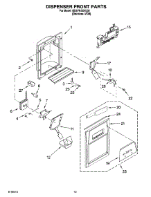 08 - Dispenser Front Parts parts for Whirlpool Refrigerator GD5YHAXNL02 from AppliancePartsPros.com