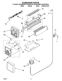 12 - Icemaker Parts, Optional Parts parts for Whirlpool Refrigerator GC5SHEXNS02 from AppliancePartsPros.com