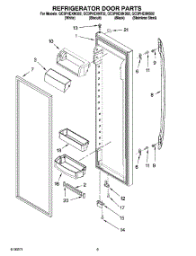 06 - Refrigerator Door Parts parts for Whirlpool Refrigerator GC3PHEXNB02 from AppliancePartsPros.com
