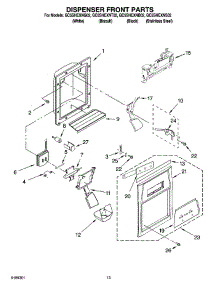 08 - Dispenser Front Parts parts for Whirlpool Refrigerator GC5SHEXNQ02 from AppliancePartsPros.com
