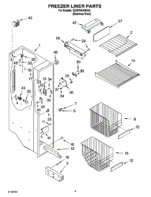 04 - Freezer Liner Parts parts for Whirlpool Refrigerator GD5PHAXMS00 from AppliancePartsPros.com