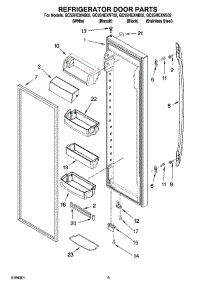 06 - Refrigerator Door Parts parts for Whirlpool Refrigerator GC5SHEXNB02 from AppliancePartsPros.com