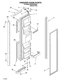 07 - Freezer Door Parts parts for Whirlpool Refrigerator GD5PHAXMS00 from AppliancePartsPros.com