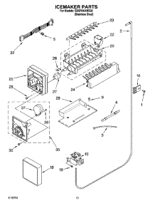 12 - Icemaker Parts parts for Whirlpool Refrigerator GD5PHAXMS00 from AppliancePartsPros.com