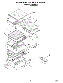 03 - Refrigerator Shelf Parts parts for Whirlpool Refrigerator GD5PHAXMS10 from AppliancePartsPros.com