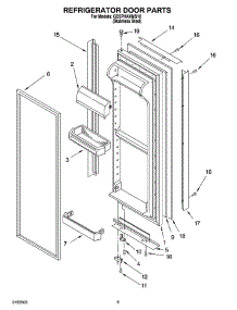 06 - Refrigerator Door Parts parts for Whirlpool Refrigerator GD5PHAXMS10 from AppliancePartsPros.com