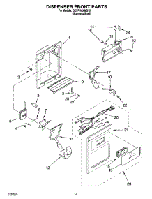 08 - Dispenser Front Parts parts for Whirlpool Refrigerator GD5PHAXMS10 from AppliancePartsPros.com