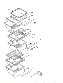 Refrigerator Shelf parts for Whirlpool Refrigerator ED5LHGXNT00 from AppliancePartsPros.com