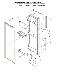 06 - Refrigerator Door Parts parts for Whirlpool Refrigerator ED5FHEXMT10 from AppliancePartsPros.com