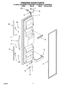 07 - Freezer Door Parts parts for Whirlpool Refrigerator ED5FHEXMT10 from AppliancePartsPros.com