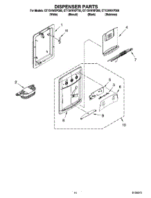 08 - Dispenser Parts, Optional Parts parts for Whirlpool Refrigerator GT1SHWXPB00 from AppliancePartsPros.com