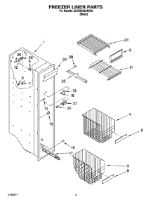 04 - Freezer Liner Parts parts for Whirlpool Refrigerator 6GD5SHQXKB02 from AppliancePartsPros.com