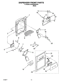 08 - Dispenser Front Parts parts for Whirlpool Refrigerator 6GD5SHQXKB02 from AppliancePartsPros.com