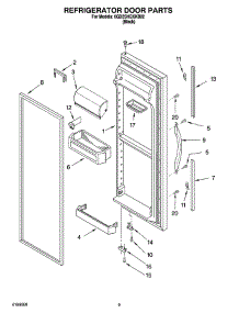 07 - Refrigerator Door Parts parts for Whirlpool Refrigerator 6GD2SHQXKB02 from AppliancePartsPros.com