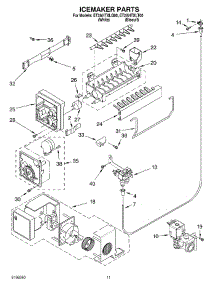 06 - Ice Maker parts for Whirlpool Refrigerator ET2AHTXLT00 from AppliancePartsPros.com
