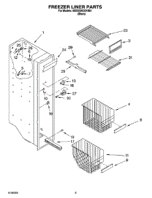 04 - Freezer Liner Parts parts for Whirlpool Refrigerator 6GD5SHQXKB01 from AppliancePartsPros.com