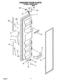 07 - Freezer Door Parts parts for Whirlpool Refrigerator 6GD5SHQXKB01 from AppliancePartsPros.com