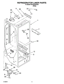 02 - Refrigerator Liner Parts parts for Whirlpool Refrigerator 6ED2FHKXKQ03 from AppliancePartsPros.com