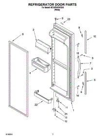 05 - Refrigerator Door Parts parts for Whirlpool Refrigerator 6ED2FHKXKQ03 from AppliancePartsPros.com