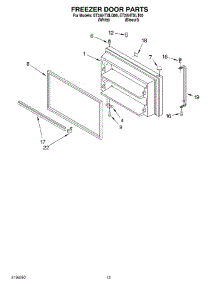 07 - Freezer Door parts for Whirlpool Refrigerator ET2AHTXLT00 from AppliancePartsPros.com