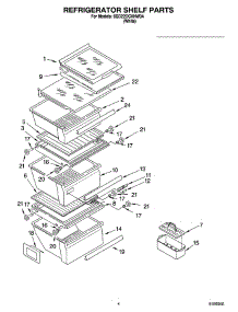 03 - Refrigerator Shelf Parts parts for Whirlpool Refrigerator 6GD22DCXHW04 from AppliancePartsPros.com
