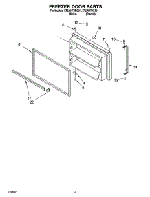 07 - Freezer Door Parts parts for Whirlpool Refrigerator ET2AHTXLT01 from AppliancePartsPros.com