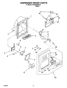 08 - Dispenser Front Parts parts for Whirlpool Refrigerator 5VGS3SHGKQ02 from AppliancePartsPros.com