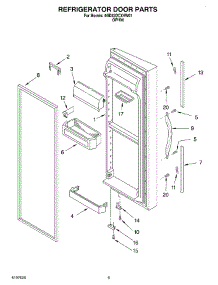 07 - Refrigerator Door parts for Whirlpool Refrigerator 6GD22DCXHW01 from AppliancePartsPros.com