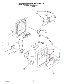 09 - Dispenser Front parts for Whirlpool Refrigerator 6GD22DCXHW01 from AppliancePartsPros.com