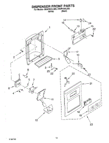 08 - Dispenser Front parts for Whirlpool Refrigerator GD5PHAXLQ00 from AppliancePartsPros.com