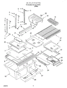 03 - Shelf parts for Whirlpool Refrigerator 3XARG477GF00 from AppliancePartsPros.com