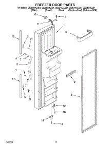 07 - Freezer Door parts for Whirlpool Refrigerator GS2SHAXLL01 from AppliancePartsPros.com