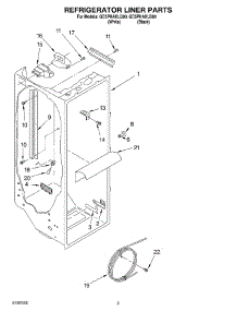 02 - Refrigerator Liner parts for Whirlpool Refrigerator GD5PHAXLB00 from AppliancePartsPros.com