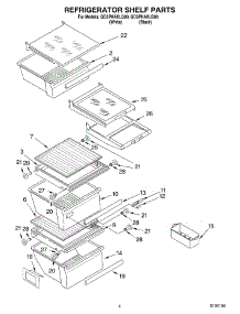 03 - Refrigerator Shelf parts for Whirlpool Refrigerator GD5PHAXLB00 from AppliancePartsPros.com