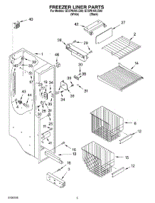 04 - Freezer Liner parts for Whirlpool Refrigerator GD5PHAXLB00 from AppliancePartsPros.com
