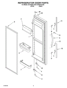 06 - Refrigerator Door parts for Whirlpool Refrigerator GD5PHAXLB00 from AppliancePartsPros.com