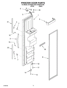 07 - Freezer Door parts for Whirlpool Refrigerator GD5PHAXLB00 from AppliancePartsPros.com