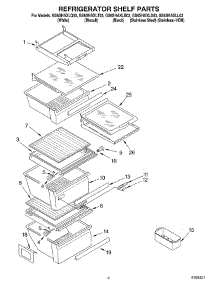 03 - Refrigerator Shelf Parts parts for Whirlpool Refrigerator GS6SHAXLQ03 from AppliancePartsPros.com