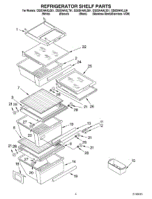03 - Refrigerator Shelf parts for Whirlpool Refrigerator GS6SHAXLQ01 from AppliancePartsPros.com