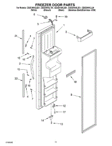 07 - Freezer Door parts for Whirlpool Refrigerator GS6SHAXLQ01 from AppliancePartsPros.com