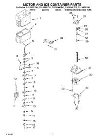 05 - Motor And Ice Container parts for Whirlpool Refrigerator GS2SHAXLB02 from AppliancePartsPros.com