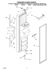 07 - Freezer Door parts for Whirlpool Refrigerator GS2SHAXLB02 from AppliancePartsPros.com