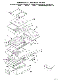 03 - Refrigerator Shelf parts for Whirlpool Refrigerator GS6SHAXLB02 from AppliancePartsPros.com