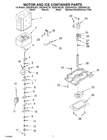 05 - Motor And Ice Container parts for Whirlpool Refrigerator GS6SHAXLL01 from AppliancePartsPros.com